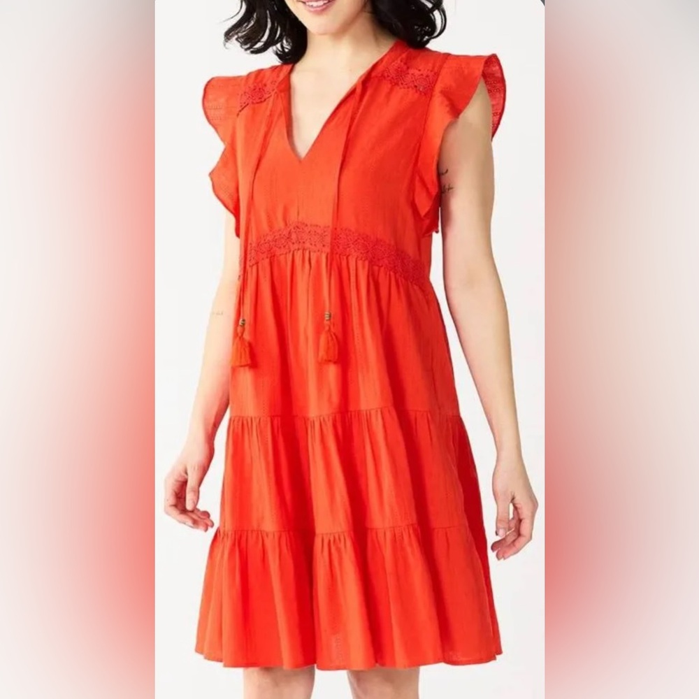 Sonoma Bold Red Textured Dress
